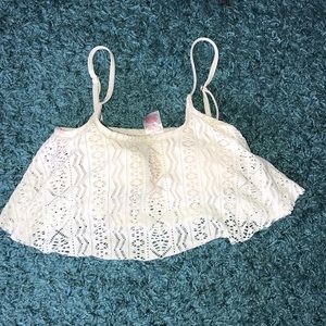Flowy lace bikini top